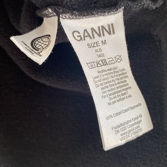 Ganni Black Boxy Crew 100% Cotton Sweater Size Medium - Picture 4 of 7